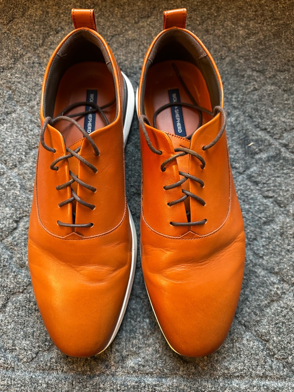 Moreschi Orange Leather Derby Shoes